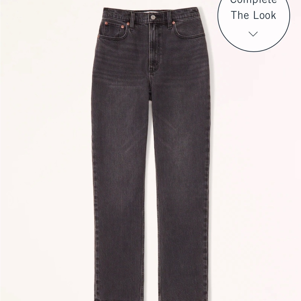 Abercrombie black Jeans The skinny kick high rise with split hem